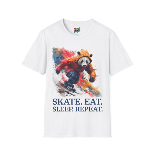 Skating Panda Unisex Softstyle T-Shirt